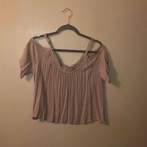 Cold shoulder lace top
